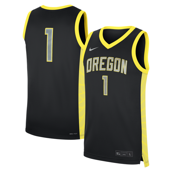 Black Oregon Ducks #1 Alternate Replica Basketball Jersey