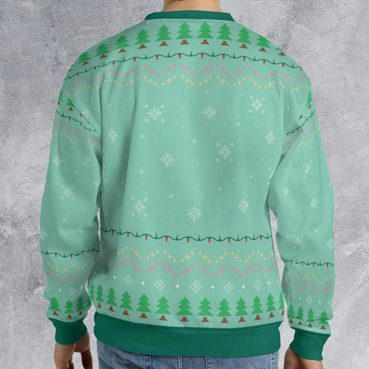 All Over Print Holiday Sweater, Tis the Season to Be Jolly Ugly Christmas Sweatshirt, Festive Xmas Party Pullover Crewneck Pr
