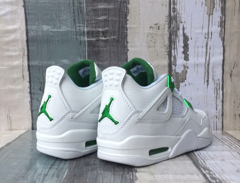 Sneakers, White Green Colorway, Lace Up Design, Casual Gift for Sneaker Fans