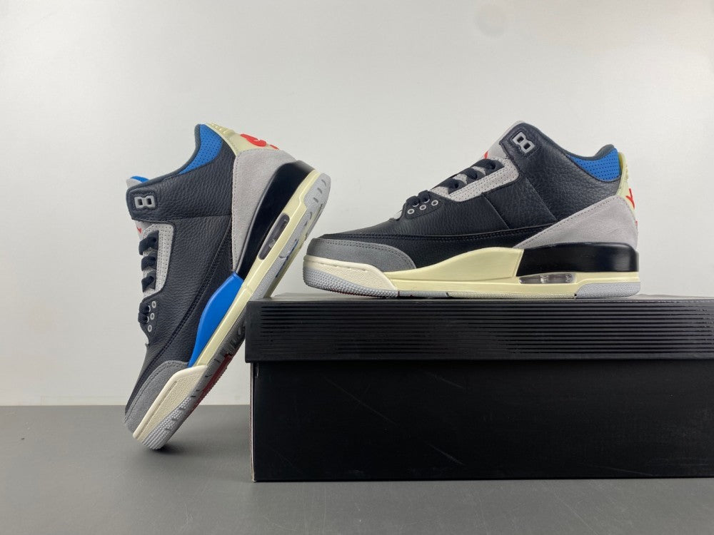 Low Top Sneakers, Blue Black Red Gray Colorway, Leather Footwear, Lace Up Design, Casual Gift for Sneaker Fans