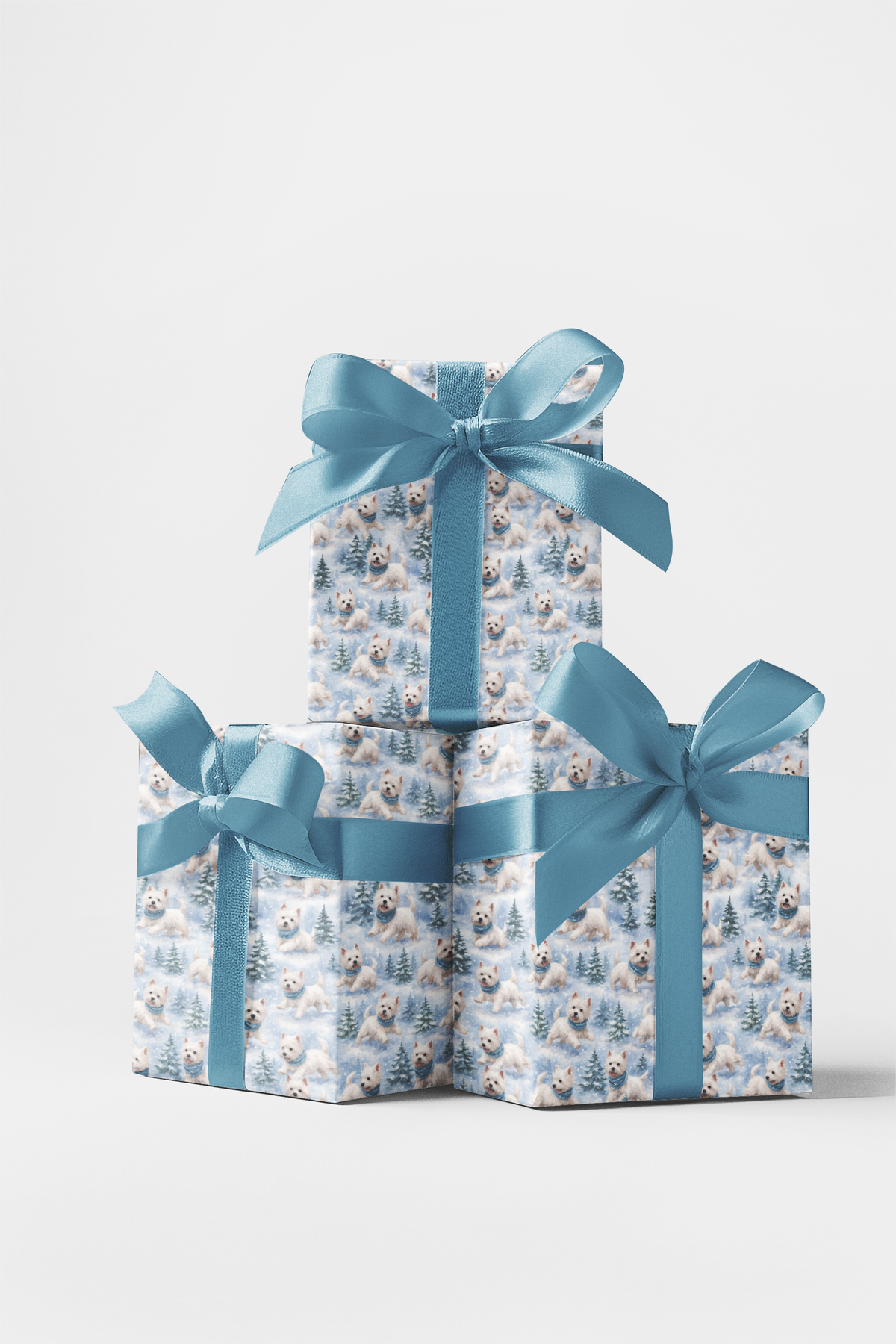 Westie Winter Wonderland Dog Gift Wrap, Westie Christmas Wrapping Paper, Westie Snow Holiday Wrapping Paper, Adorable Dog Lov