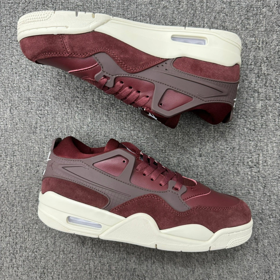 Low Top Basketball Shoes, Burgundy Brown Colorway, Lace Up Design, Casual Gift for Shoe Lovers