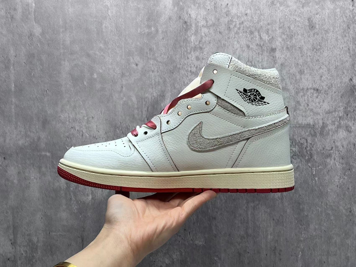High Top Sneakers, Red Colorway, Lace Up Design, Casual Gift for Sneaker Fans