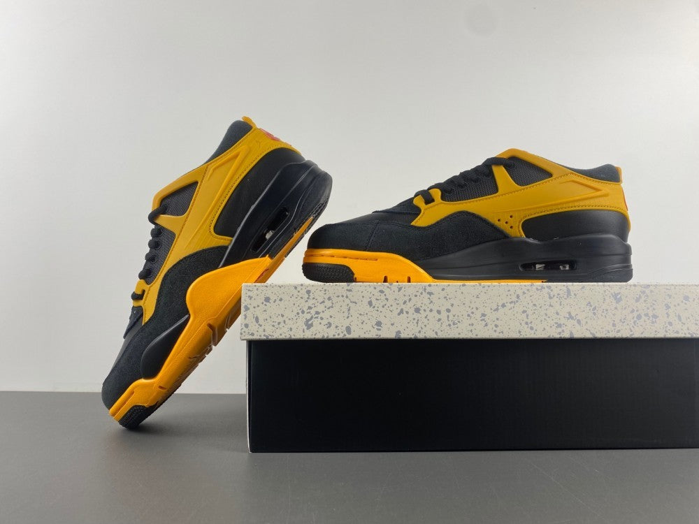 Low Top Sneakers, Black Yellow Colorway, Lace Up Design, Casual Gift for Sneaker Fans