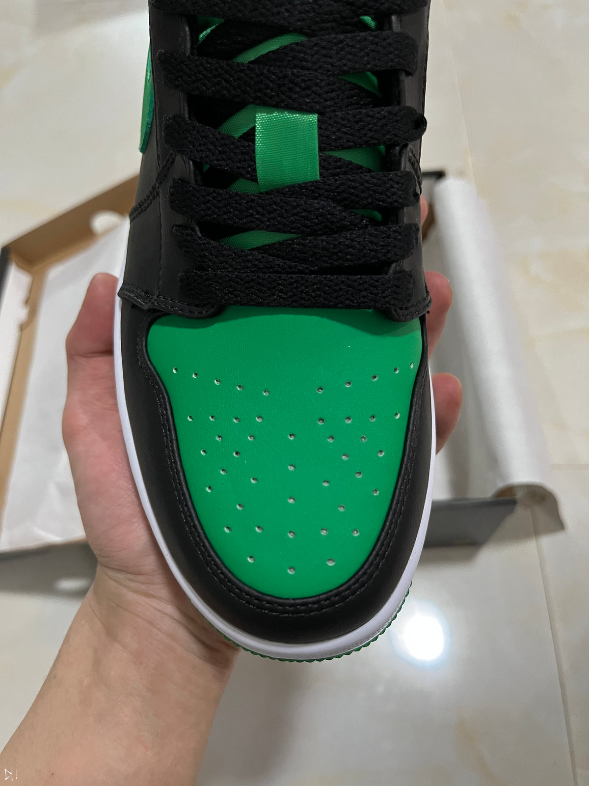 Low Top Sneakers, Black Green Colorway, Lace Up Design, Casual Gift for Sneaker Fans