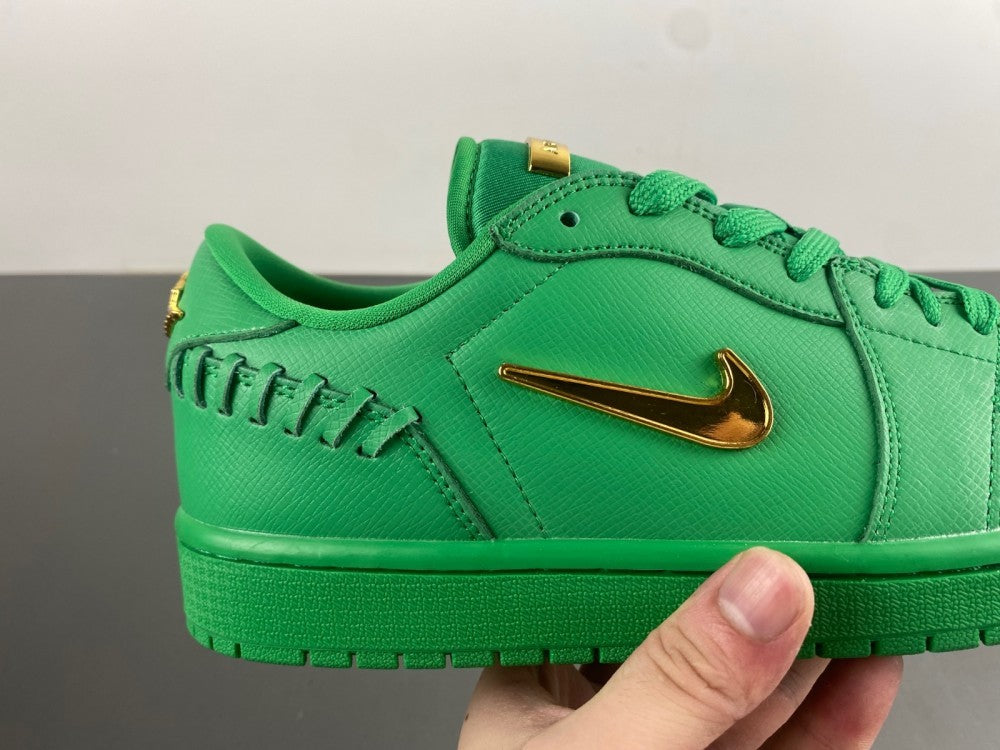 Low Top Sneakers, Green Gold Colorway, Lace Up Design, Casual Gift for Sneaker Fans