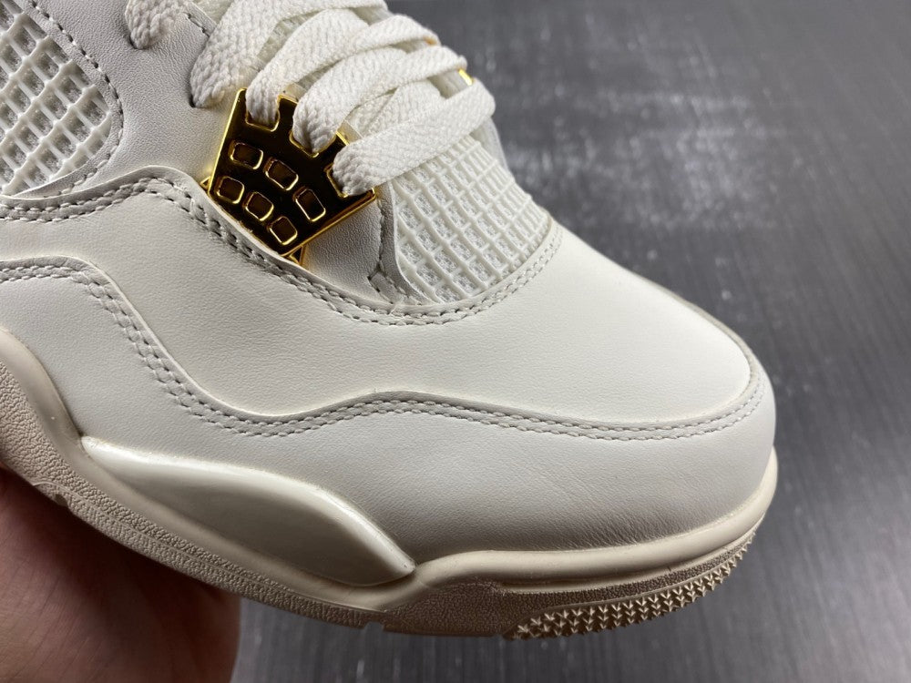 Sneakers, White Gold Colorway, Metallic Finish, Lace Up Design, Casual Gift for Sneaker Fans