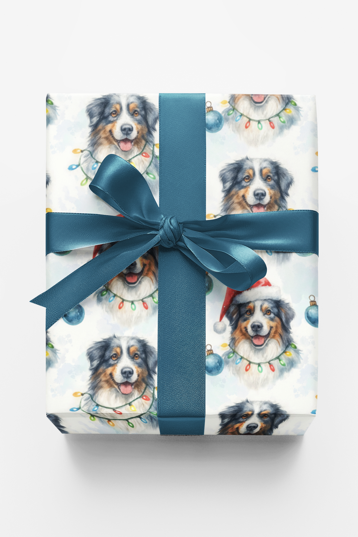 Aussie Dog Gift Wrap, Australian Shepherd Wrapping Paper, Christmas Puppy Wrapping Paper, Holiday Dog Lover Gift Wrap