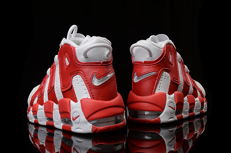 Sneakers, White Red Colorway, Lace Up Design, Casual Gift for Sneaker Fans