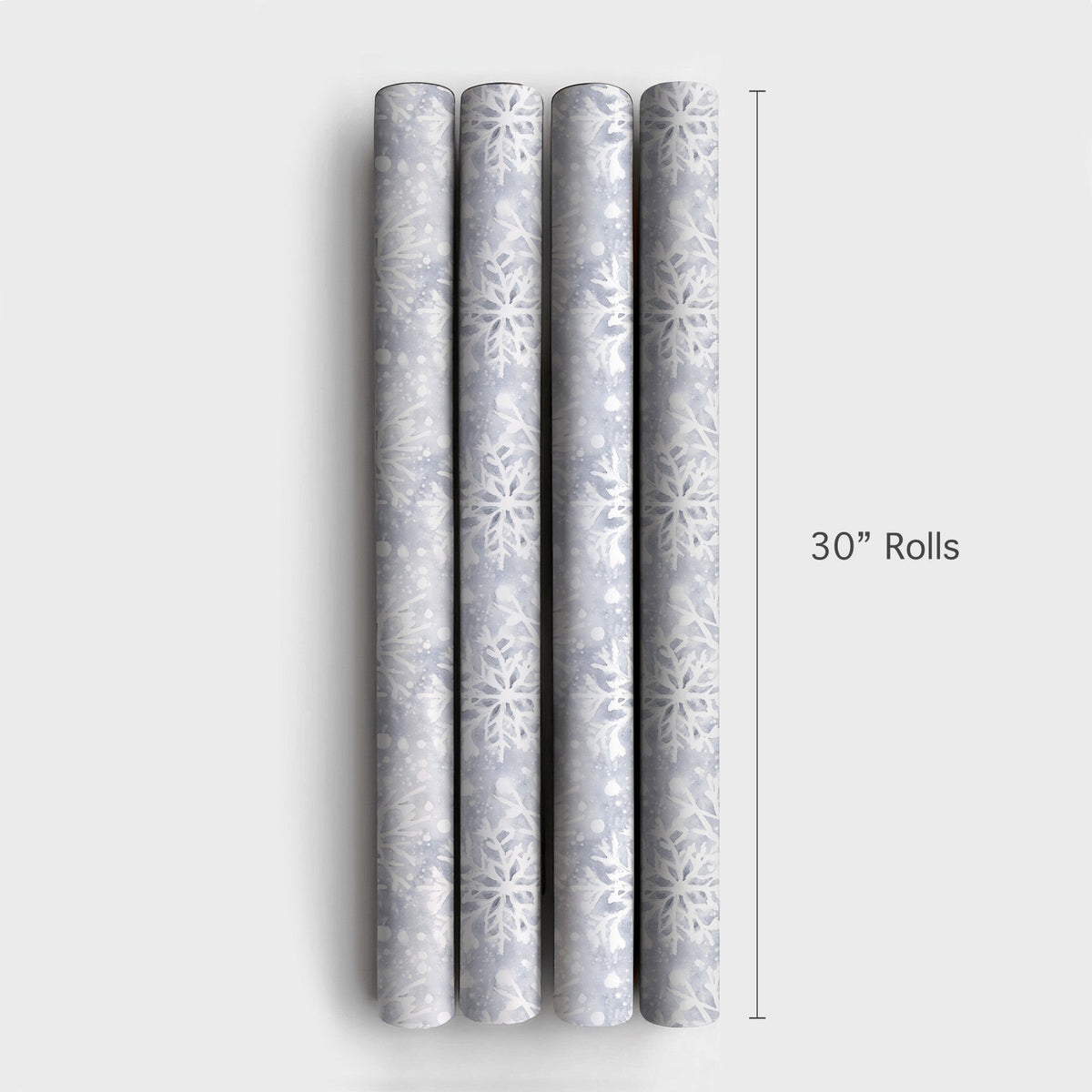 Watercolor Blue and White Christmas Gift Wrap, Winter Snowflake Wrapping Paper, Elegant Festive Wrapping Paper Roll, Holiday 