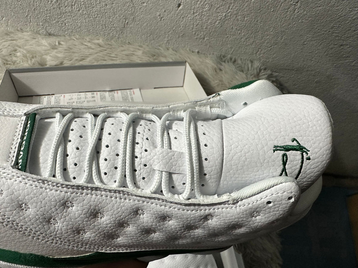 Sneakers, White Green Colorway, Lace Up Design, Casual Gift for Sneaker Fans