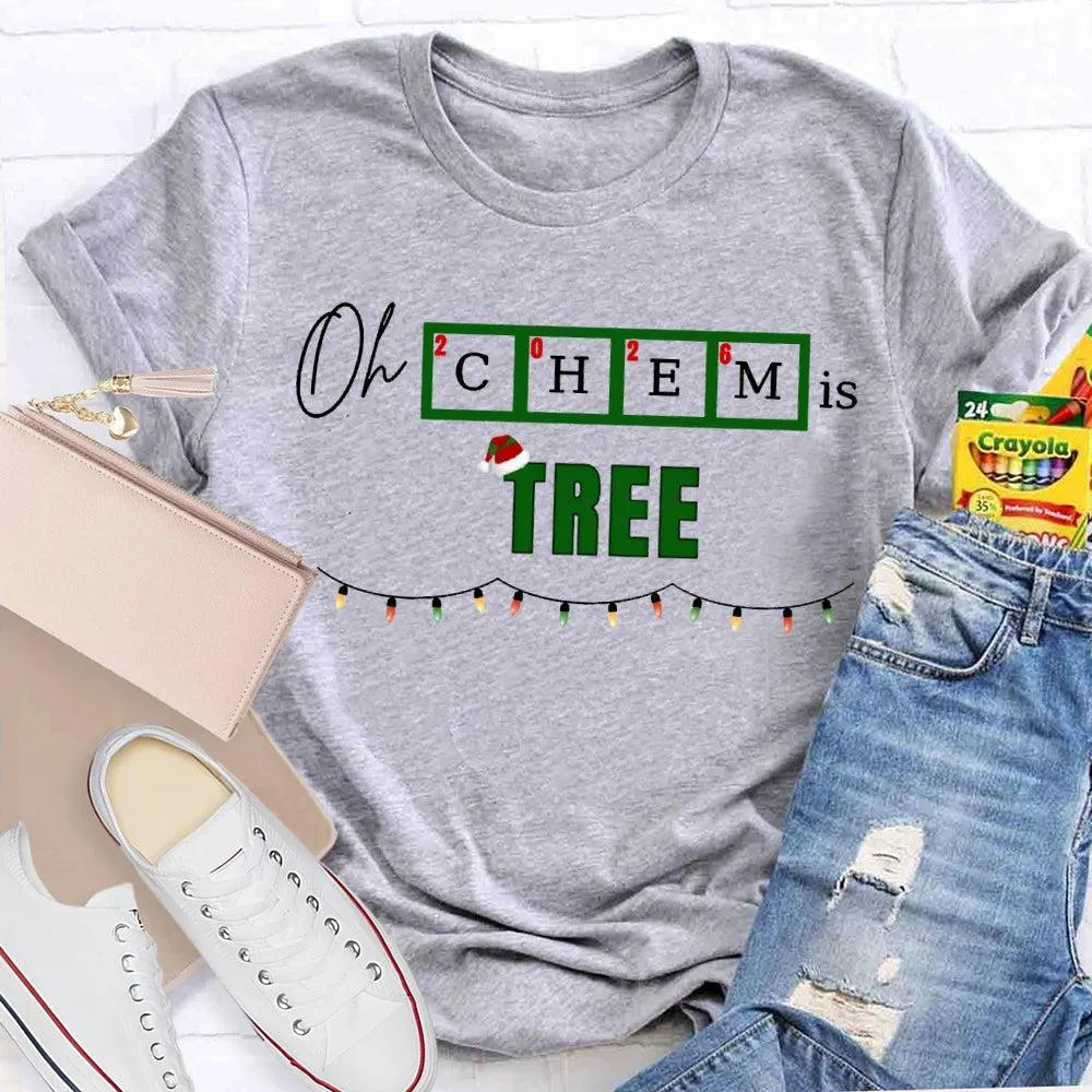 Humorous Chemistry Teacher Tee, Oh Chem Is Tree Christmas Shirt, Science Pun Christmas T-Shirt, Chemistry Christmas Shirt, Sc