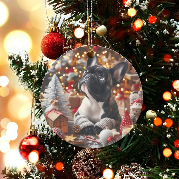 Sweater Frenchie Dog Ornament, French Bulldog Christmas Ornament, French Bulldog Holiday Tree Ornament, Adorable Puppy Keepsa