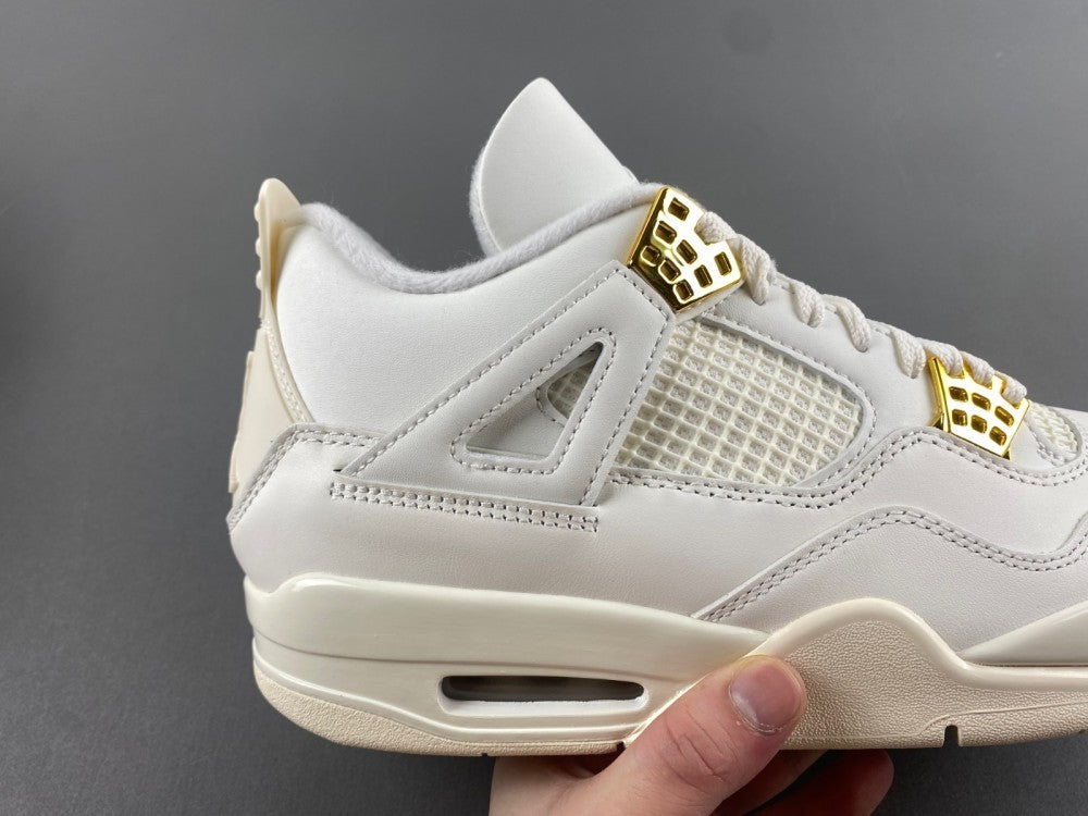 Low Top Sneakers, White Gold Colorway, Metallic Finish, Lace Up Design, Casual Gift for Sneaker Fans