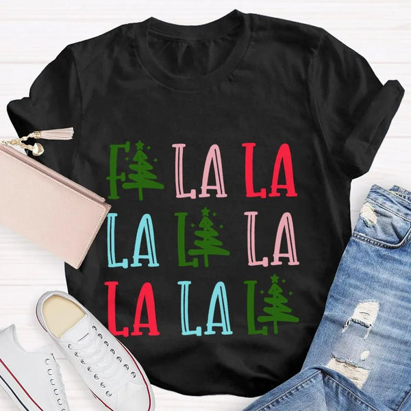 Fa La La Christmas Tree Shirt, Fa La La La Christmas Tree T-Shirt, Festive Holiday Tree Graphic Tee, Adorable Christmas Tree 