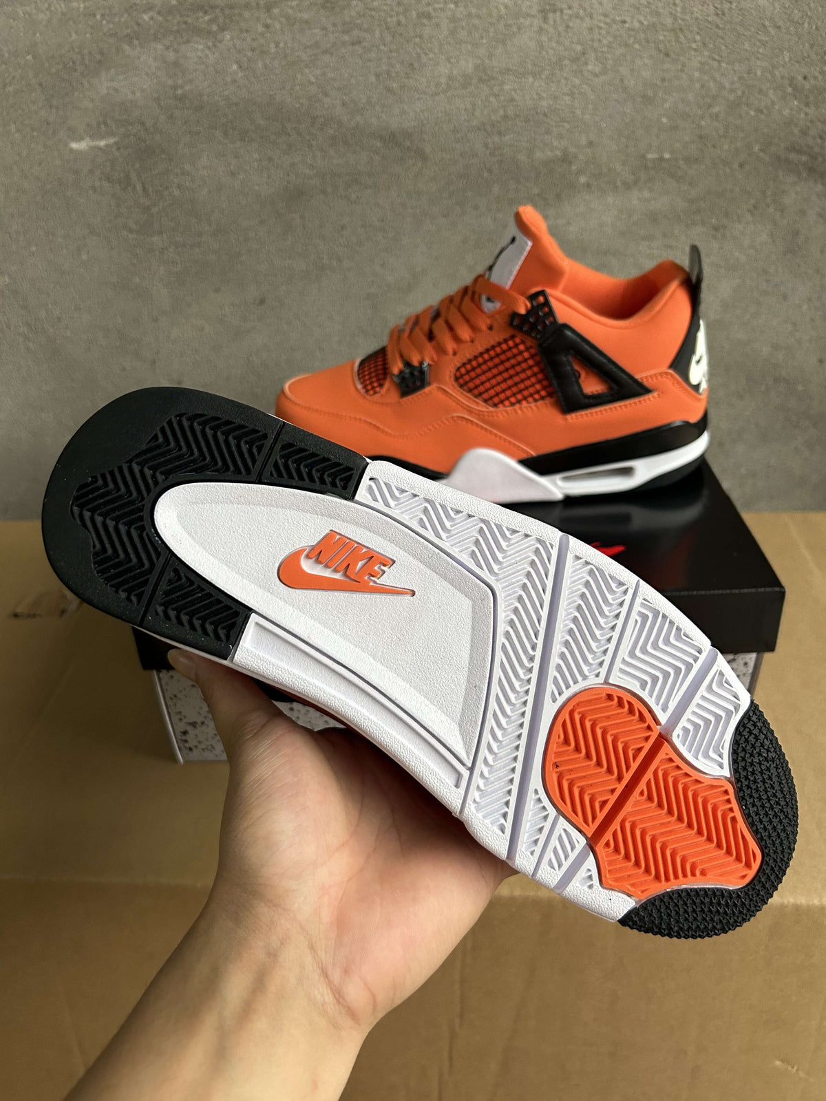 Mid Top Sneakers, Orange Black Colorway, Lace Up Design, Casual Gift for Sneaker Fans