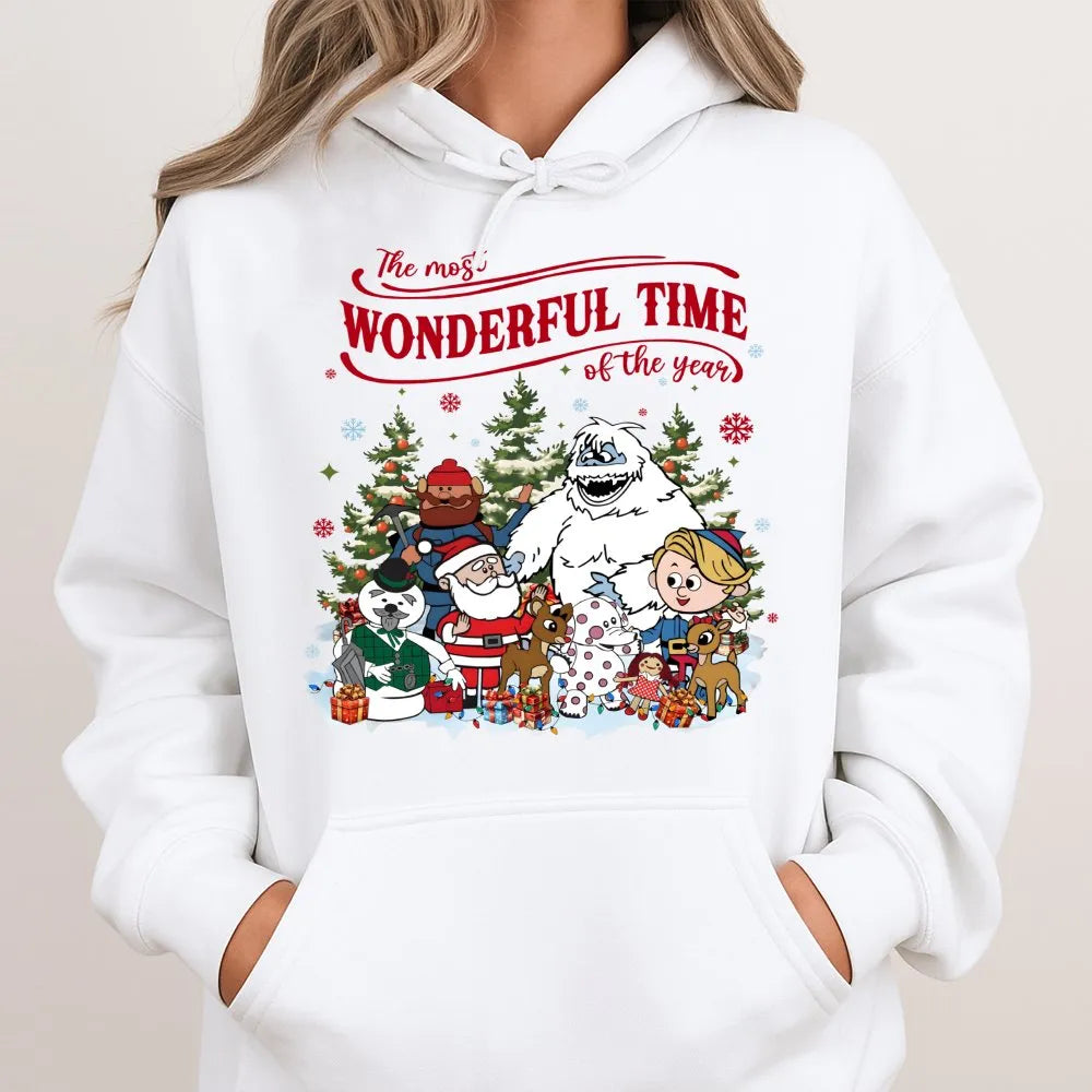 Classic Holiday Cartoon Sweatshirt, Retro Christmas Character Hoodie, Vintage 90s Winter Pullover, Adorable Festive Xmas Hood