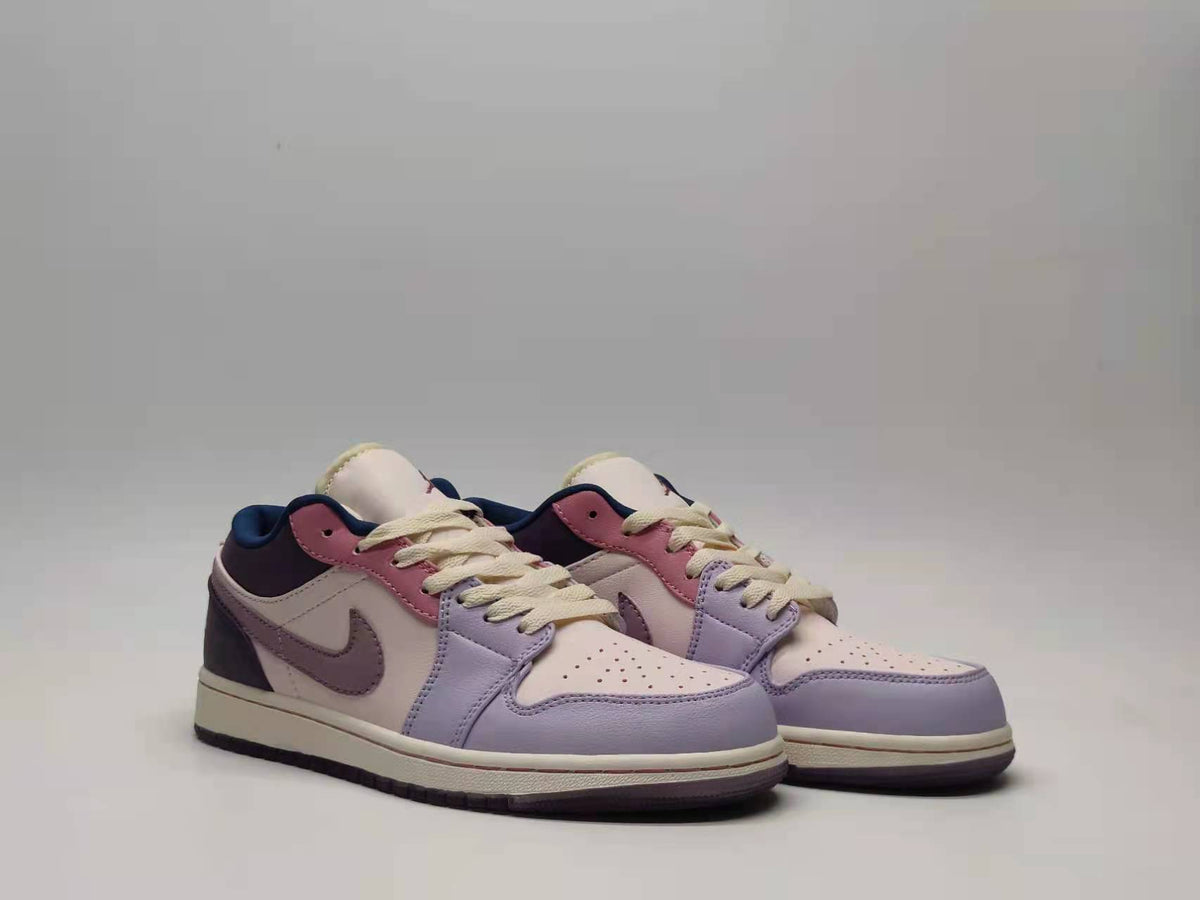 Low Top Sneakers, Purple Pink Colorway, Lace Up Design, Casual Gift for Sneaker Fans