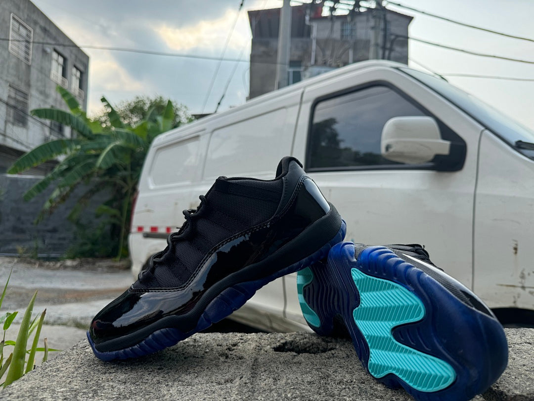 High Top Sneakers, Blue Black Colorway, Lace Up Design, Casual Gift for Sneaker Fans