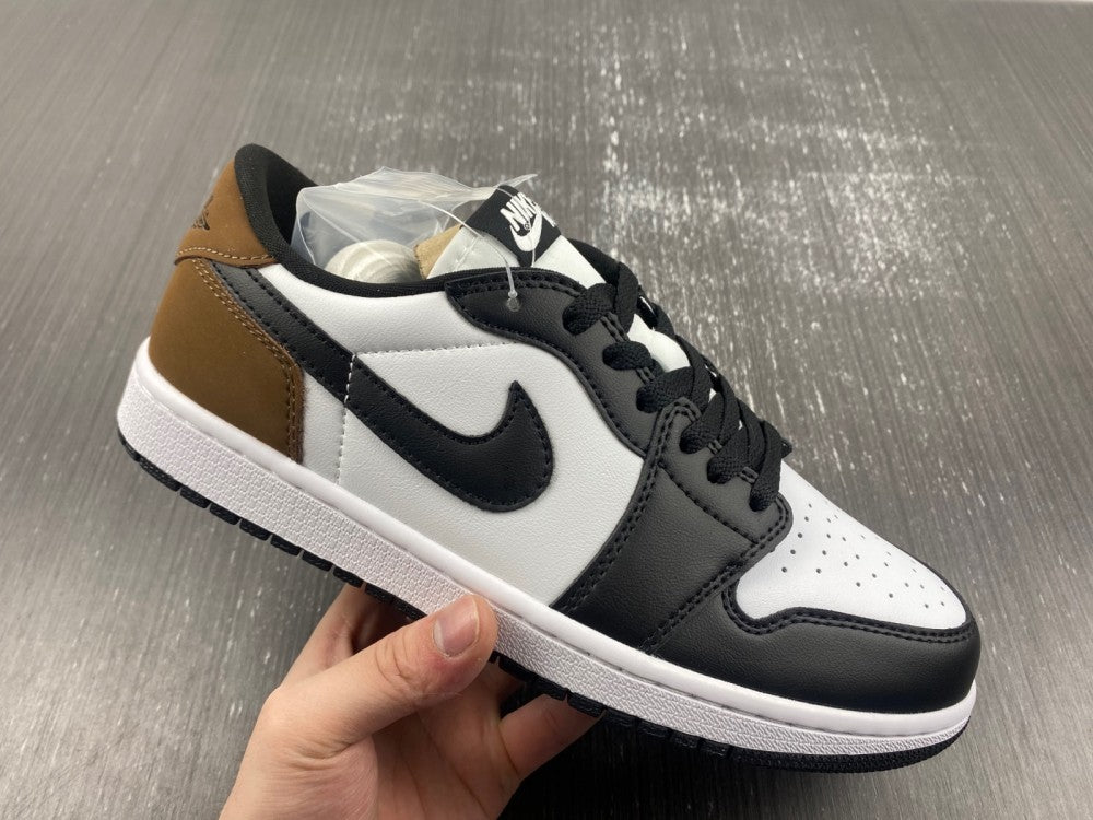 Low Top Sneakers, Brown Black White Colorway, Lace Up Design, Casual Gift for Sneaker Fans