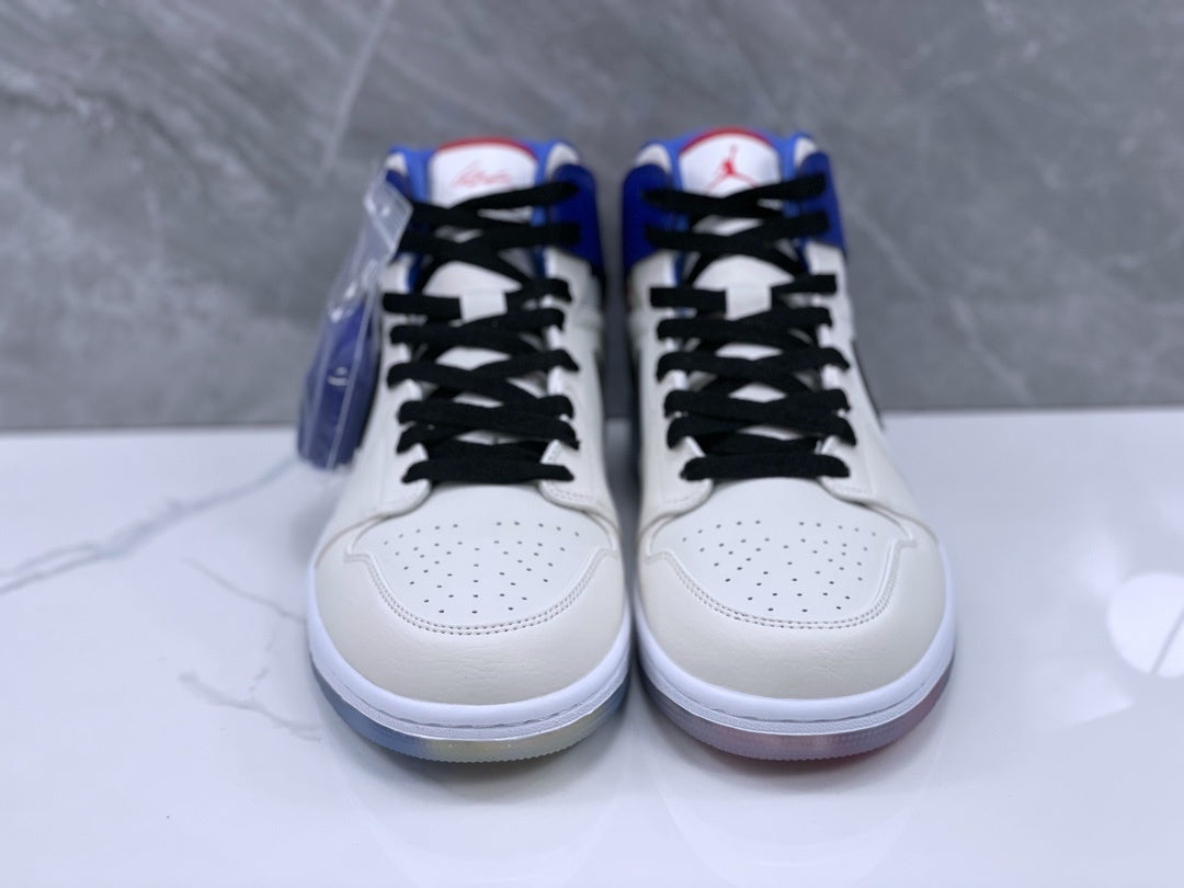Mid Top Sneakers, White Purple Colorway, Lace Up Design, Casual Gift for Sneaker Fans