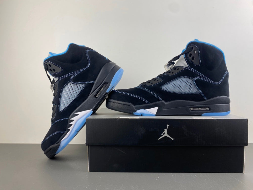 Mid Top Sneakers, Blue Black Colorway, Lace Up Design, Casual Gift for Sneaker Fans