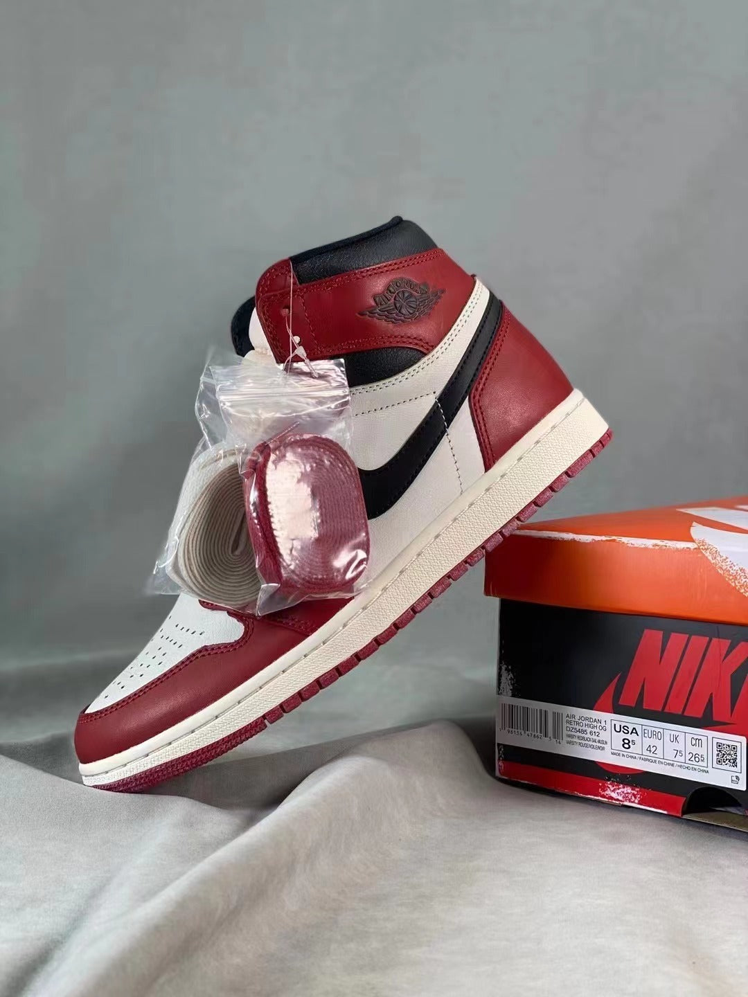 Basketball Shoes, White Red Colorway, Distressed, Retro, High Top, Lace Up Design, Distressed Finish, Casual Gift for Shoe Lovers