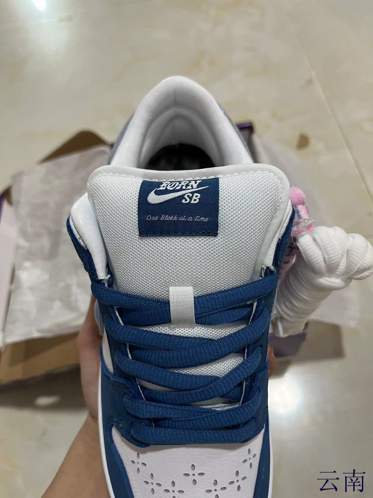 Low Top Sneakers, Blue White Colorway, Lace Up Design, Casual Gift for Sneaker Fans