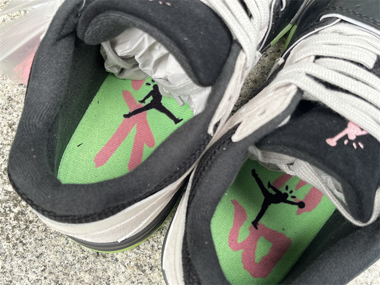 Mid Top Sneakers, Black Green Colorway, Glow in the Dark Detail, Lace Up Design, Casual Gift for Sneaker Fans