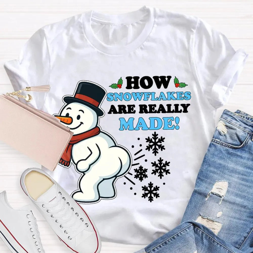 Festive Holiday Graphic Tee, Snowman Snowflake Christmas T-Shirt, Adorable Winter Snowman Shirt, Unisex Merry Christmas Tee, 