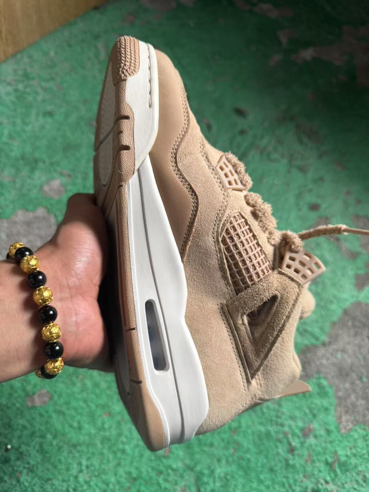 Mid Top Sneakers, Beige White Colorway, Lace Up Design, Casual Gift for Sneaker Fans