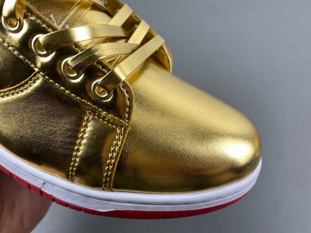 High Top Sneakers, Gold Red Colorway, Lace Up Design, Casual Gift for Sneaker Fans
