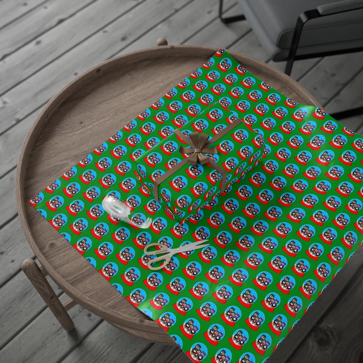 Colorful Stocking Gift Wrap, Gothic Skull Christmas Wrapping Paper, Spooky Xmas Present Wrap, Dark Holiday Gift Wrap, Punk Gi