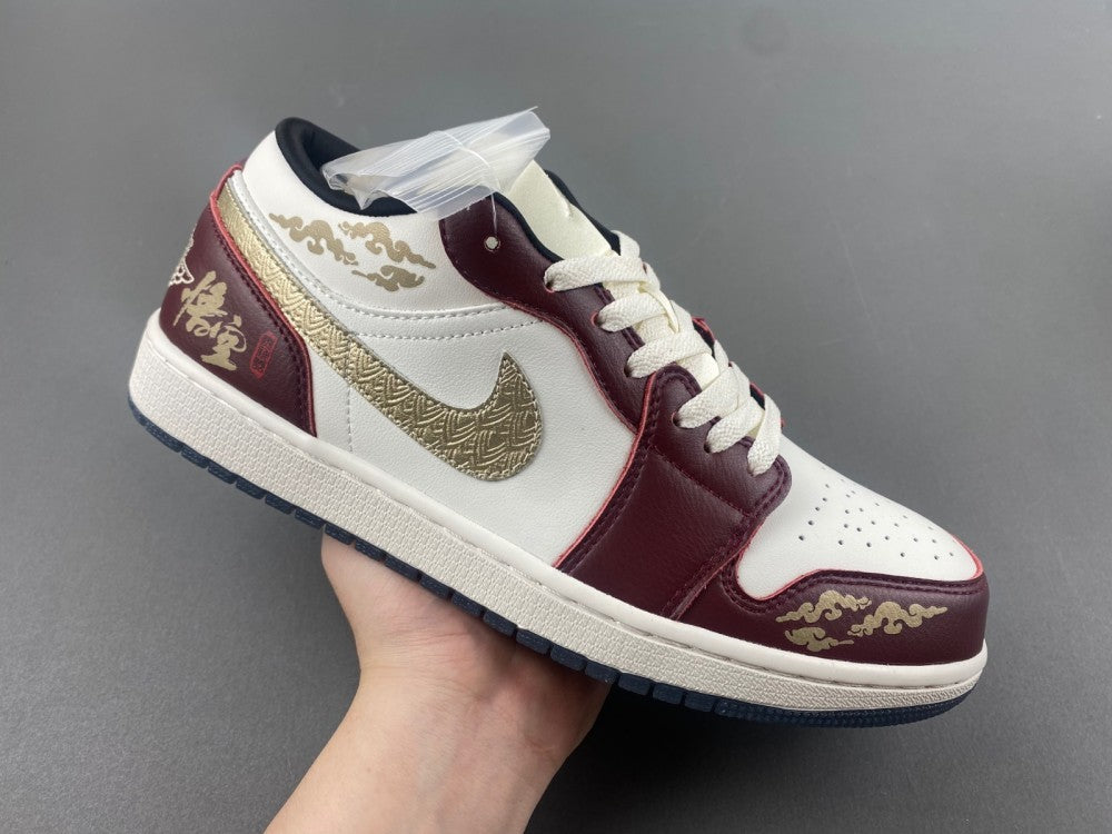 Low Top Sneakers, White Burgundy Colorway, Lace Up Design, Casual Gift for Sneaker Fans