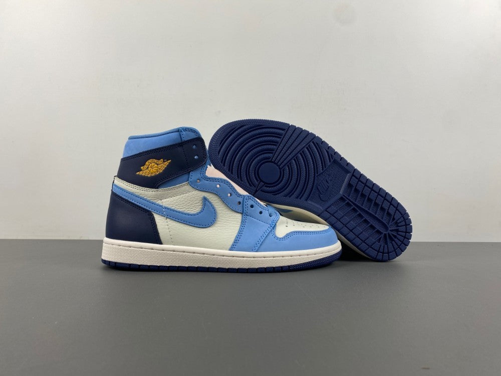 High Top Sneakers, White Blue Colorway, Lace Up Design, Casual Gift for Sneaker Fans