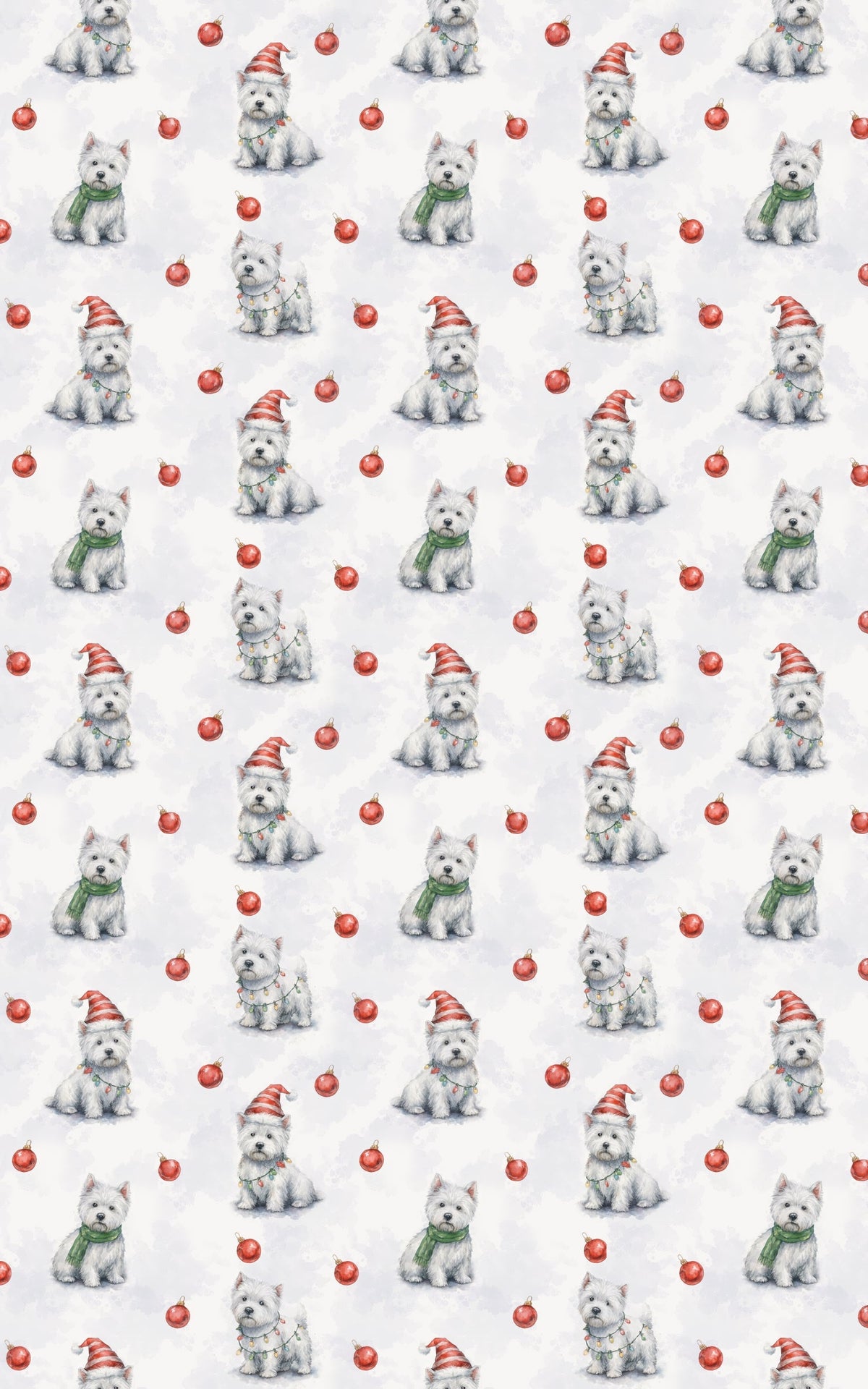 West Highland Terrier Gift Wrap, Westie Christmas Wrapping Paper, Festive Westie Wrapping Paper, Adorable Westie Holiday Gift