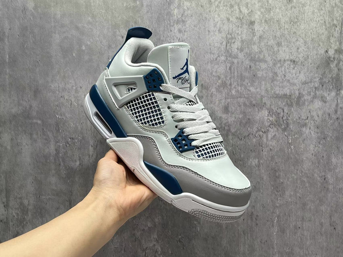 Mid Top Sneakers, Blue White Colorway, Lace Up Design, Casual Gift for Sneaker Fans