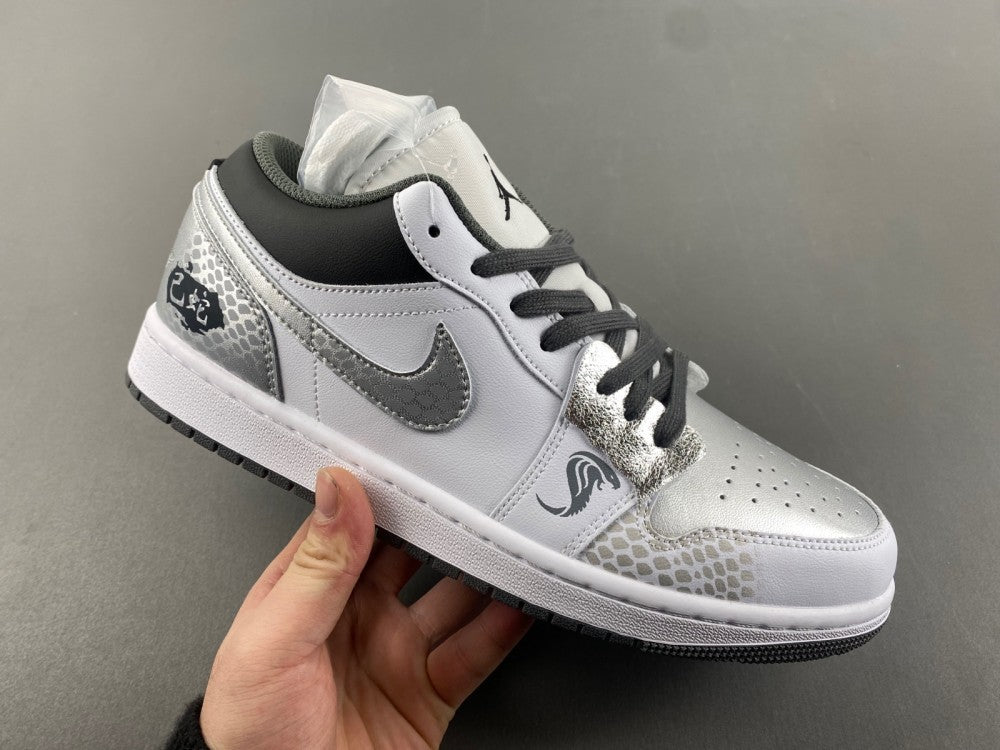 Low Top Sneakers, Silver Colorway, Lace Up Design, Casual Gift for Sneaker Fans
