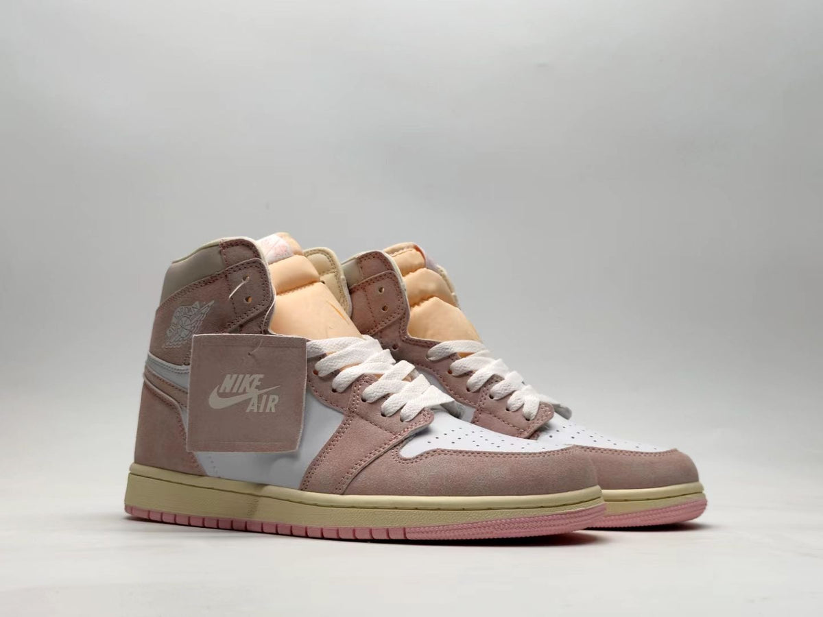 Retro High Top Sneakers, Pink Sail Colorway, Lace Up Design, Casual Gift for Sneaker Fans