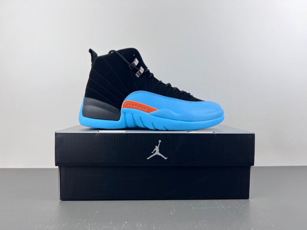 Retro Low Top Sneakers, Blue Black Orange Colorway, Lace Up Design, Casual Gift for Sneaker Fans