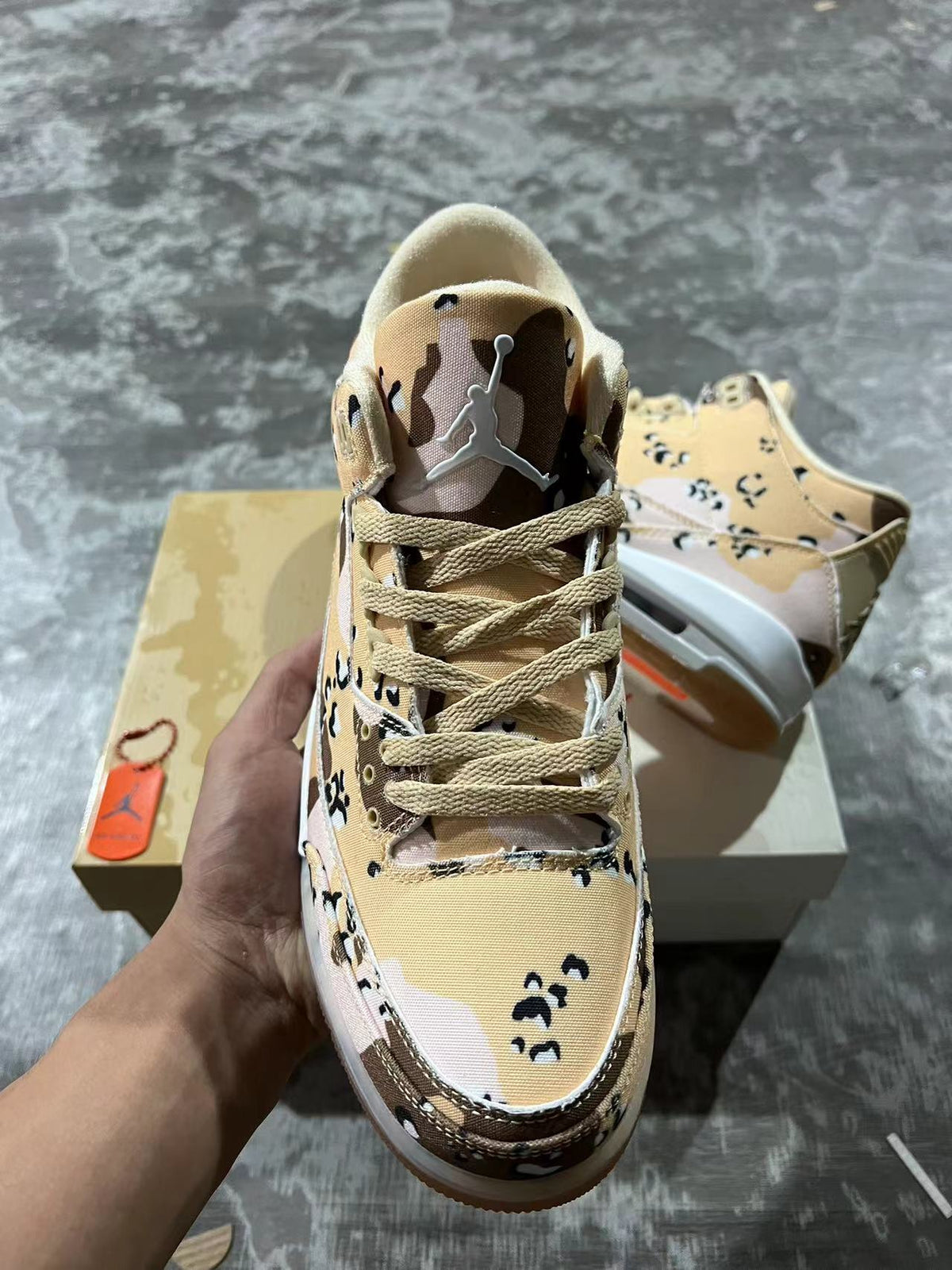 High Top Sneakers, Beige Black Colorway, Camouflage Pattern, Lace Up Design, Casual Gift for Sneaker Fans