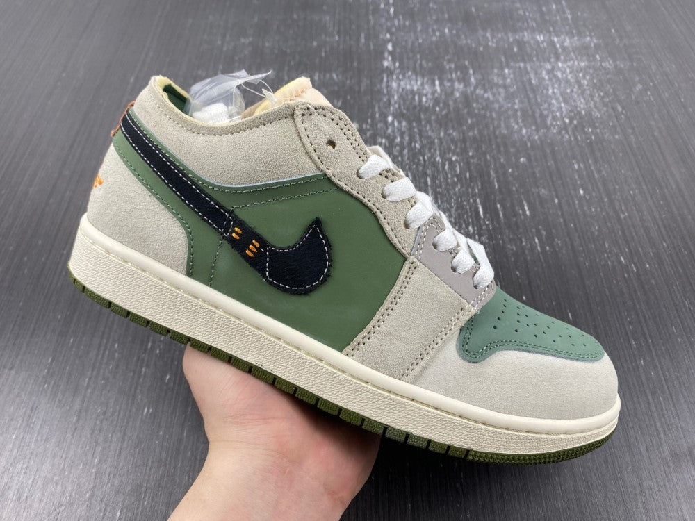 Low Top Sneakers, Black Green Gray Colorway, Lace Up Design, Casual Gift for Sneaker Fans