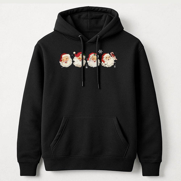 Vintage Christmas Graphic Hoodie, Retro Santa Hoodie, Santa Claus Holiday Hoodie, Winter Pullover Sweatshirt, Xmas Present fo