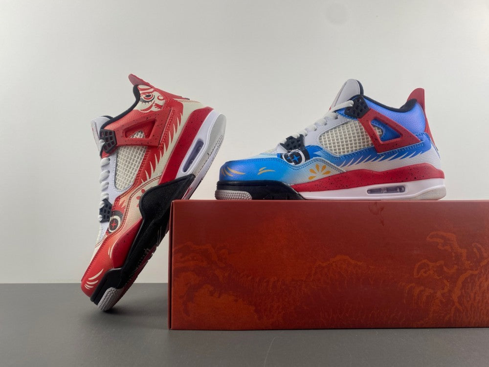 Low Top Sneakers, Blue White Red Colorway, Mismatched Colorway, Lace Up Design, Casual Gift for Sneaker Fans