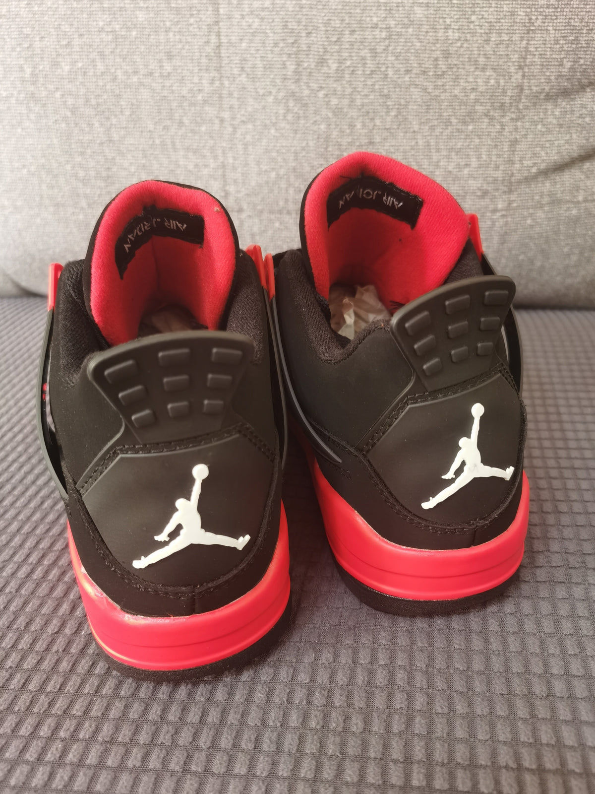 Retro Sneakers, Black Red Colorway, Lace Up Design, Casual Gift for Sneaker Fans