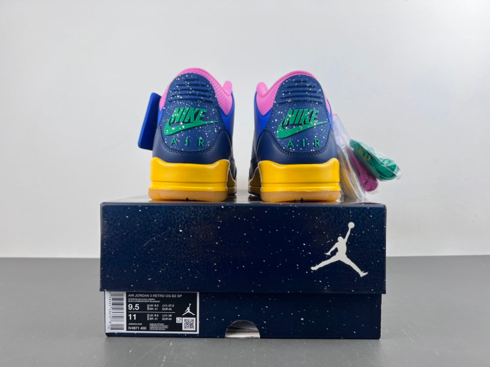 Low Top Sneakers, Royal Blue Green Pink Colorway, Lace Up Design, Casual Gift for Sneaker Fans