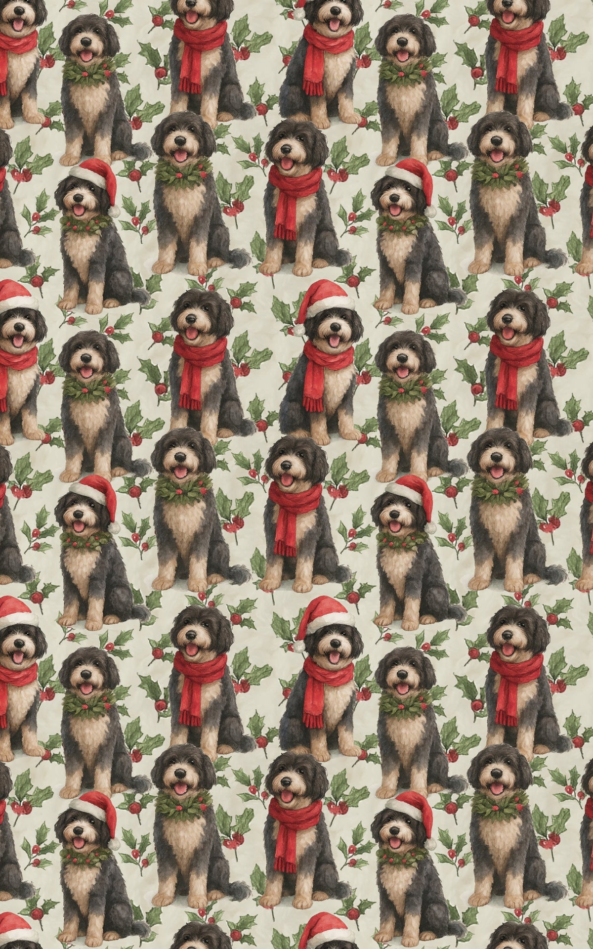 Holiday Puppy Gift Wrap, Portuguese Water Dog Wrapping Paper, Dog Lover Christmas Gift Wrapping Paper, Pet Breed Holiday Gift
