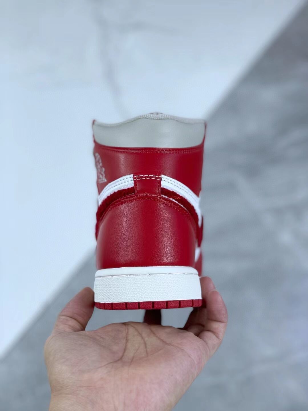 High Top Sneakers, White Red Gray Colorway, Lace Up Design, Casual Gift for Sneaker Fans
