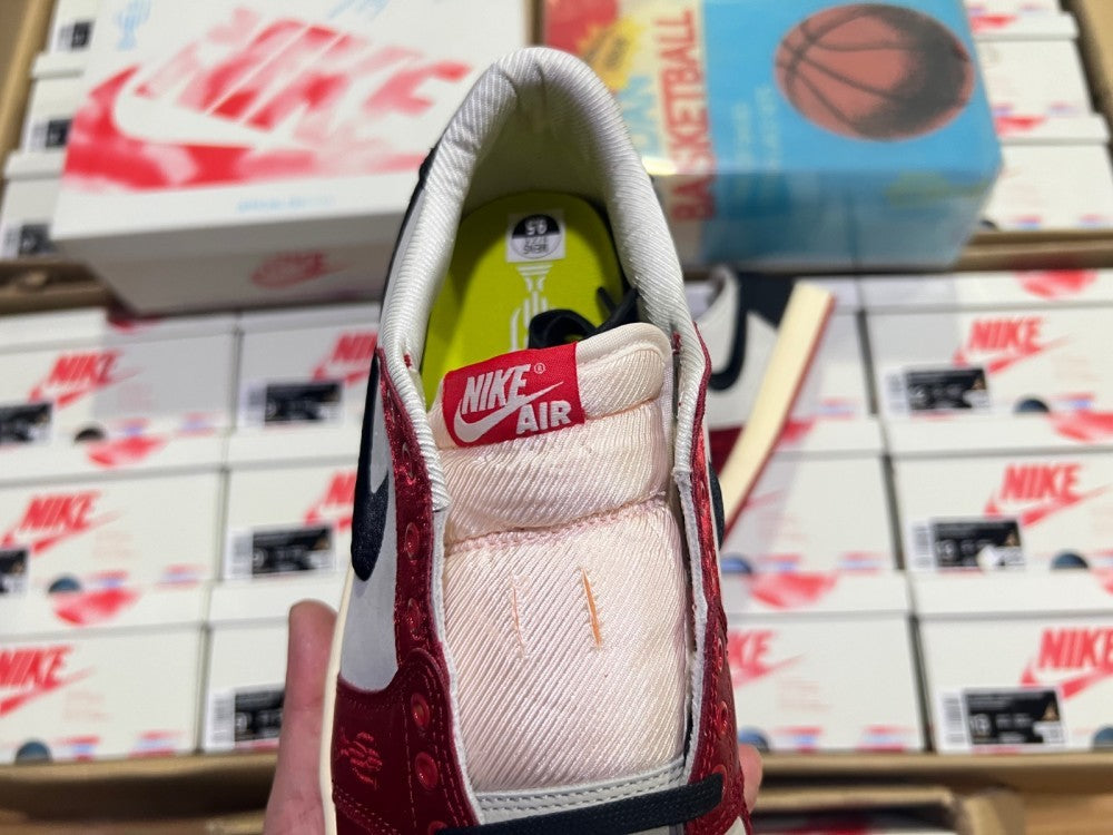 Low Top Sneakers, White Red Colorway, Lace Up Design, Casual Gift for Sneaker Fans