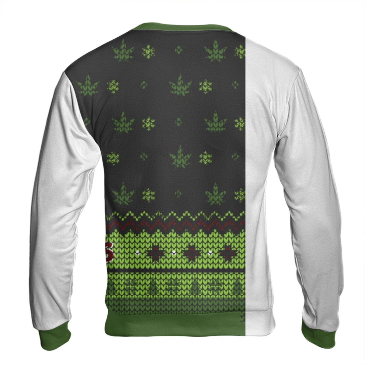3D Weed Pattern Holiday Sweater, Marijuana Leaf Ugly Christmas Sweatshirt, Cannabis Xmas Sweatshirt, Humorous Stoner Christma